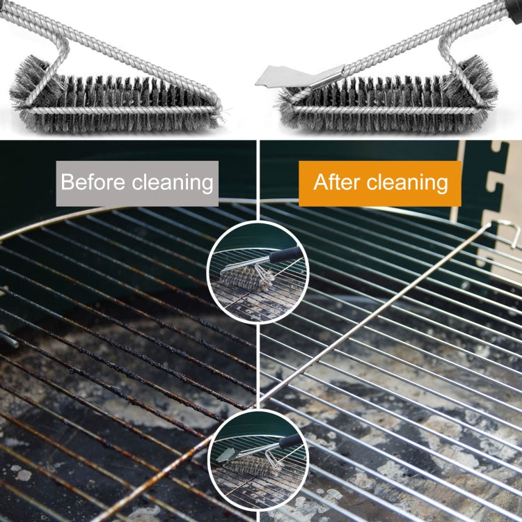 2 PCS Wire Stainless Steel Spring Barbecue Brush Barbecue Cleaning Brush Wire Brush BBQ Tool