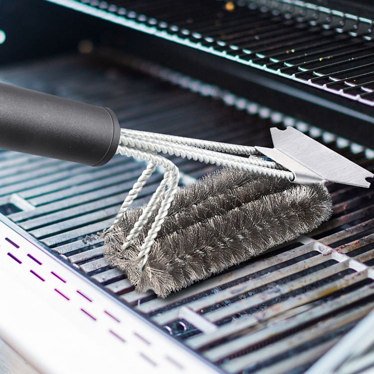 2 PCS Wire Stainless Steel Spring Barbecue Brush Barbecue Cleaning Brush Wire Brush BBQ Tool