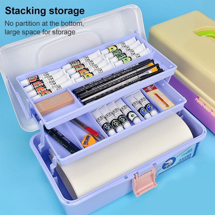 Large Three-layer Thickened Art Tool Box Gouache Paint Storage Box