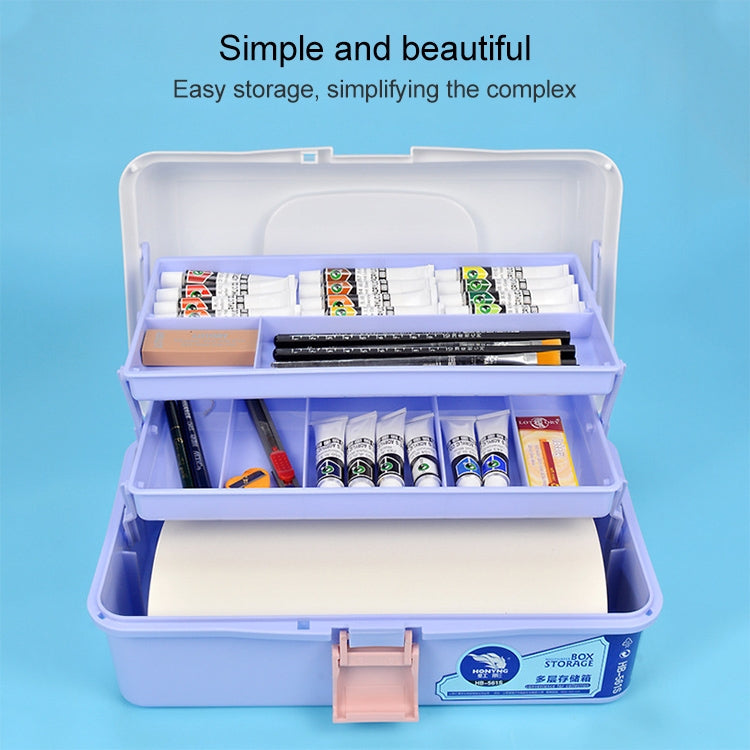 Large Three-layer Thickened Art Tool Box Gouache Paint Storage Box