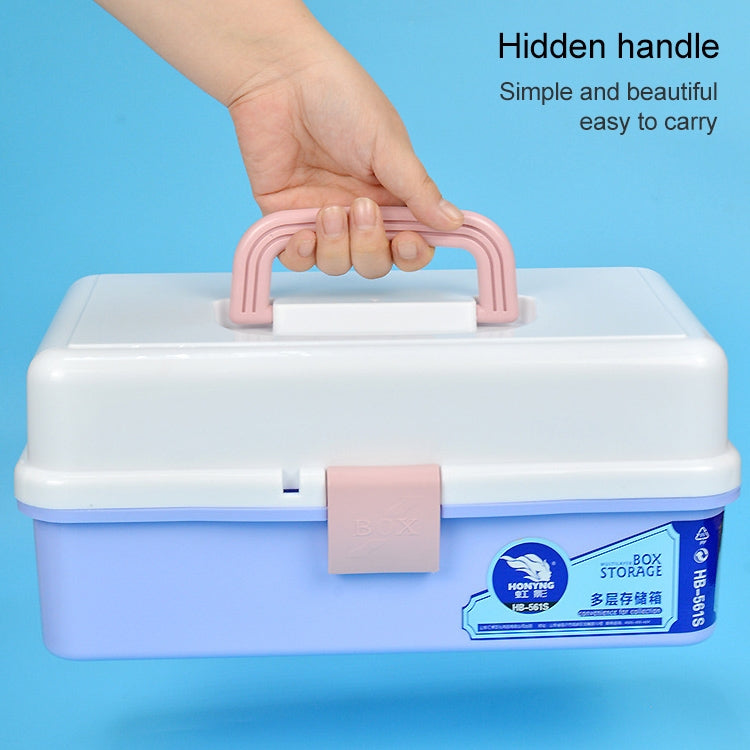 Large Three-layer Thickened Art Tool Box Gouache Paint Storage Box