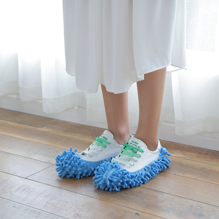 12 PCS Chenille Lazy Mopping Shoe Cover Clean Floor Removable and Washable Mop Random Color