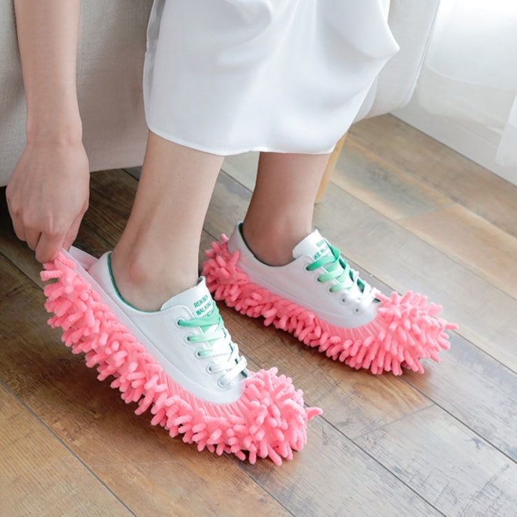12 PCS Chenille Lazy Mopping Shoe Cover Clean Floor Removable and Washable Mop Random Color