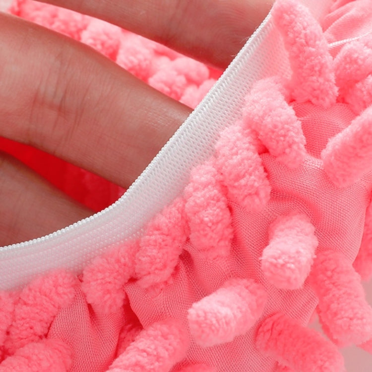 12 PCS Chenille Lazy Mopping Shoe Cover Clean Floor Removable and Washable Mop Random Color