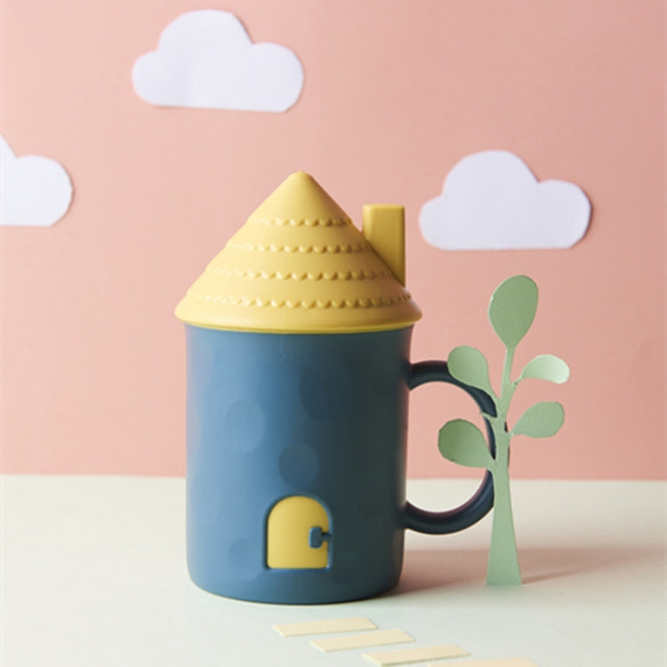 3 PCS Children Creative Small House Mouth Cup with Lid Dustproof Student Dormitory Drinking Cup Home Couple Cup