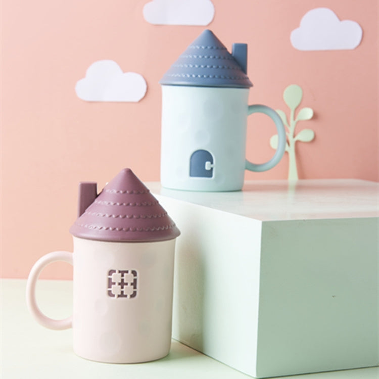 3 PCS Children Creative Small House Mouth Cup with Lid Dustproof Student Dormitory Drinking Cup Home Couple Cup