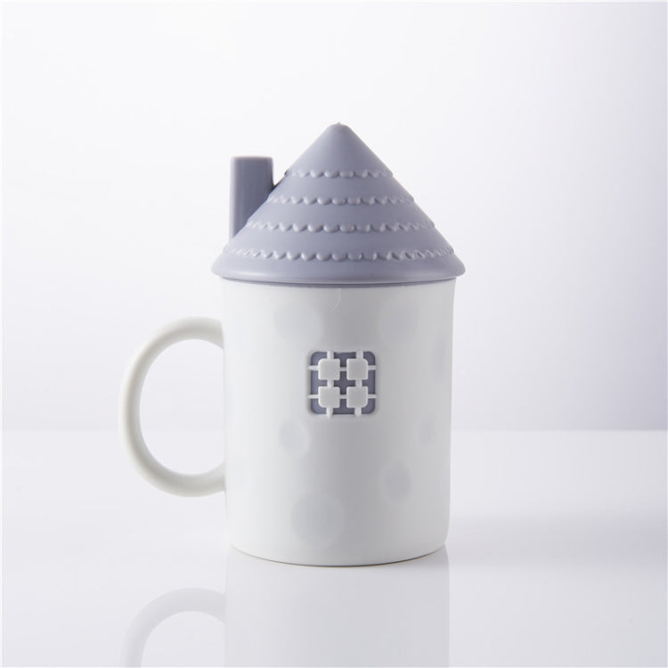3 PCS Children Creative Small House Mouth Cup with Lid Dustproof Student Dormitory Drinking Cup Home Couple Cup