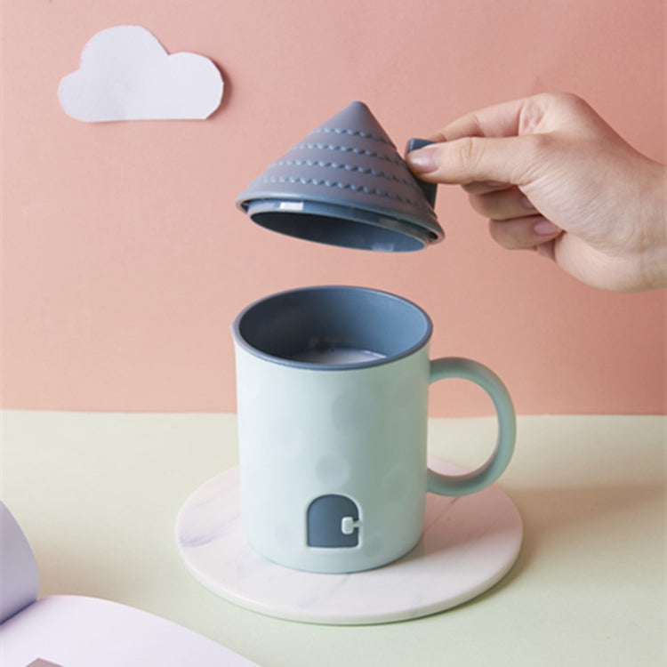 3 PCS Children Creative Small House Mouth Cup with Lid Dustproof Student Dormitory Drinking Cup Home Couple Cup