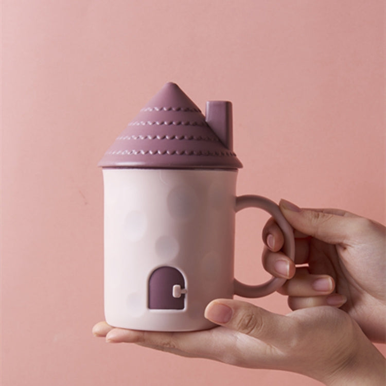 3 PCS Children Creative Small House Mouth Cup with Lid Dustproof Student Dormitory Drinking Cup Home Couple Cup