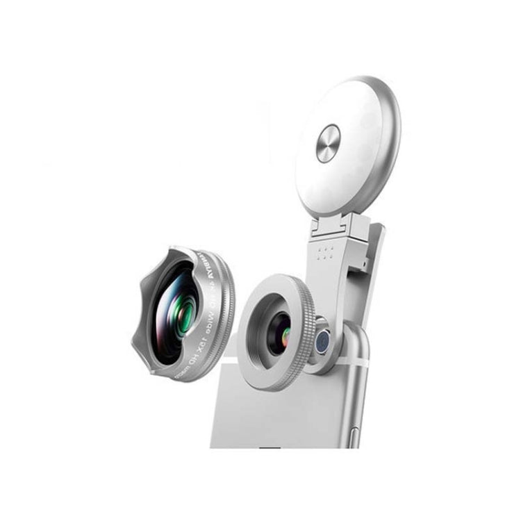 3 in 1 Wide Angle + Macro + Fill Light Mobile Phone SLR Camera Lens
