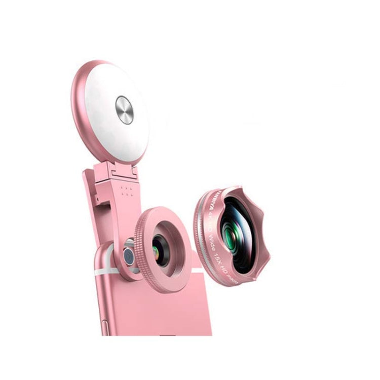 3 in 1 Wide Angle + Macro + Fill Light Mobile Phone SLR Camera Lens