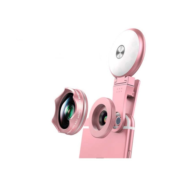 3 in 1 Wide Angle + Macro + Fill Light Mobile Phone SLR Camera Lens