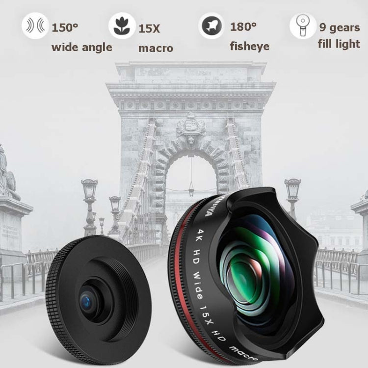 3 in 1 Wide Angle + Macro + Fill Light Mobile Phone SLR Camera Lens