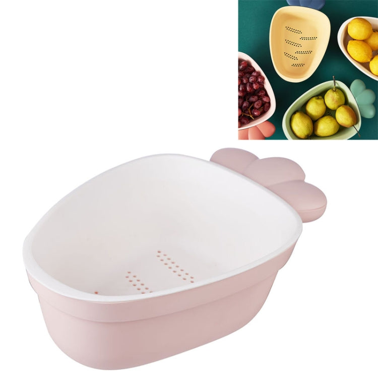 2 PCS Radish Shape Creative Household Kitchen Plastic Double-layer Fruit and Vegetable Drain Basket