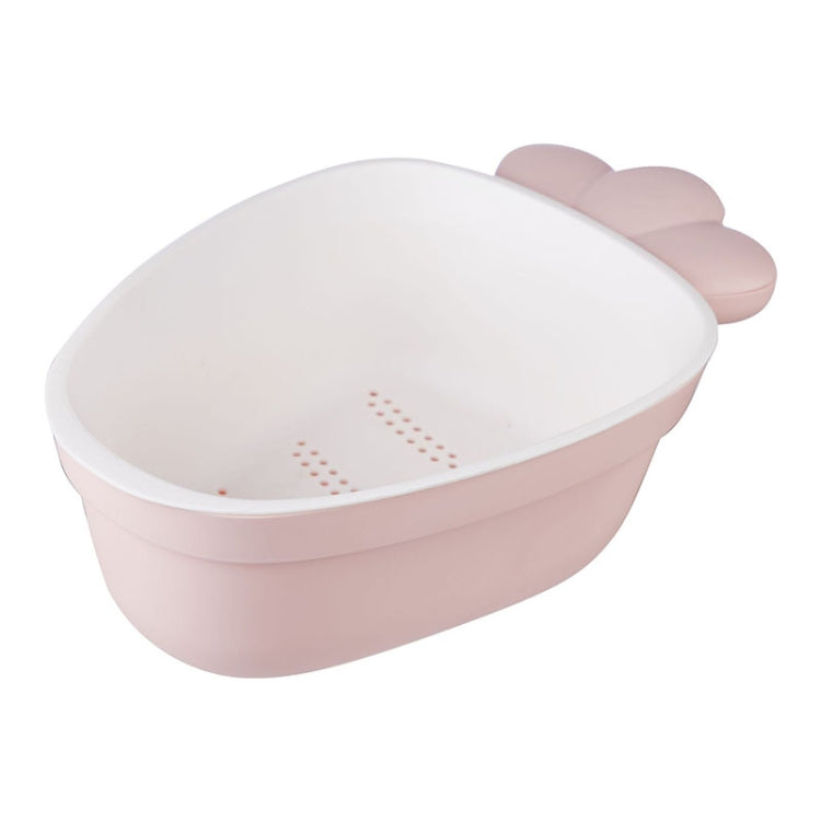 2 PCS Radish Shape Creative Household Kitchen Plastic Double-layer Fruit and Vegetable Drain Basket
