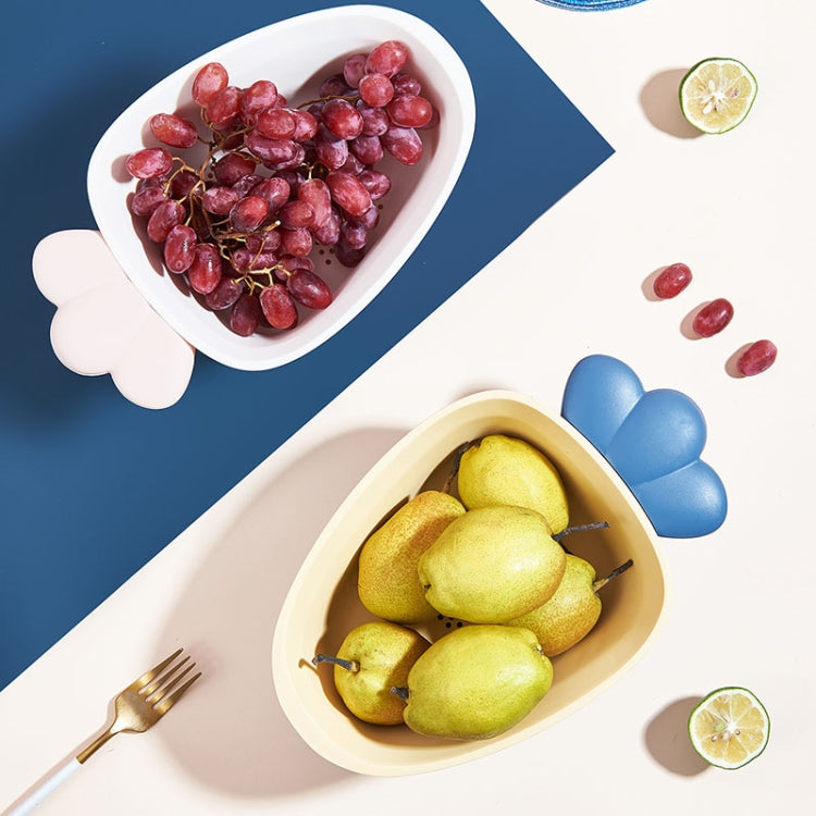 2 PCS Radish Shape Creative Household Kitchen Plastic Double-layer Fruit and Vegetable Drain Basket