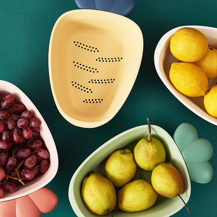 2 PCS Radish Shape Creative Household Kitchen Plastic Double-layer Fruit and Vegetable Drain Basket