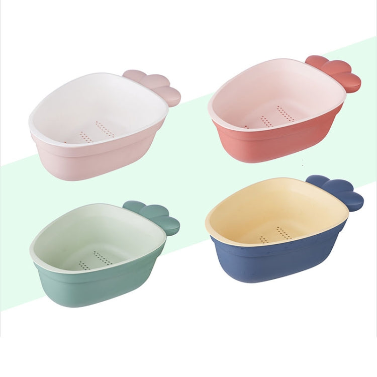 2 PCS Radish Shape Creative Household Kitchen Plastic Double-layer Fruit and Vegetable Drain Basket