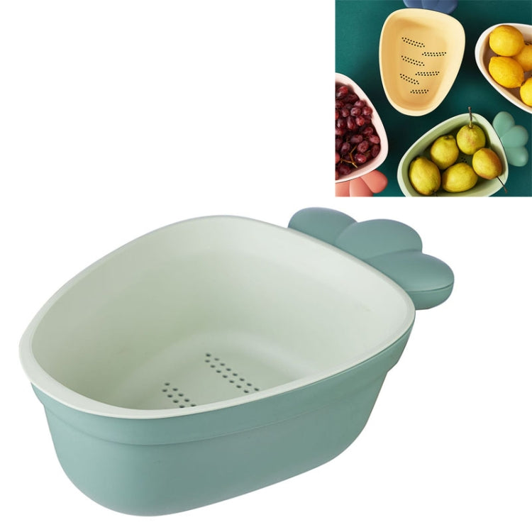 2 PCS Radish Shape Creative Household Kitchen Plastic Double-layer Fruit and Vegetable Drain Basket