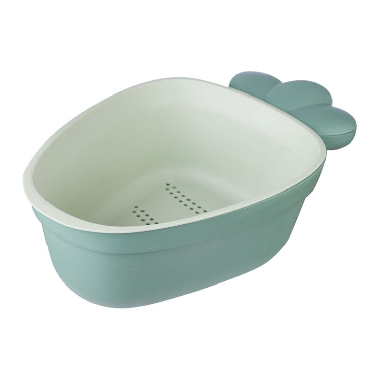 2 PCS Radish Shape Creative Household Kitchen Plastic Double-layer Fruit and Vegetable Drain Basket