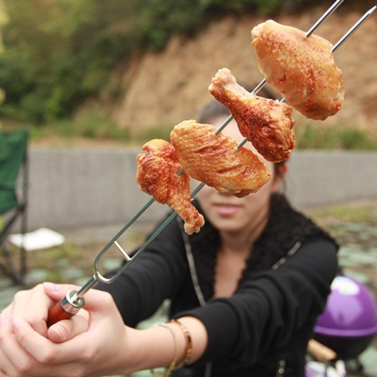 Stainless Steel Barbecue Skewers Barbecue Fork U-shaped Barbecue Fork, Specification: 6 PCS and 2 sweeps in color box