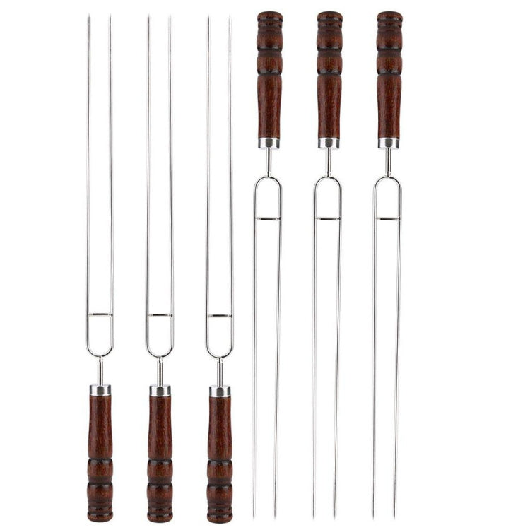 Stainless Steel Barbecue Skewers Barbecue Fork U-shaped Barbecue Fork, Specification: 6 PCS in color box