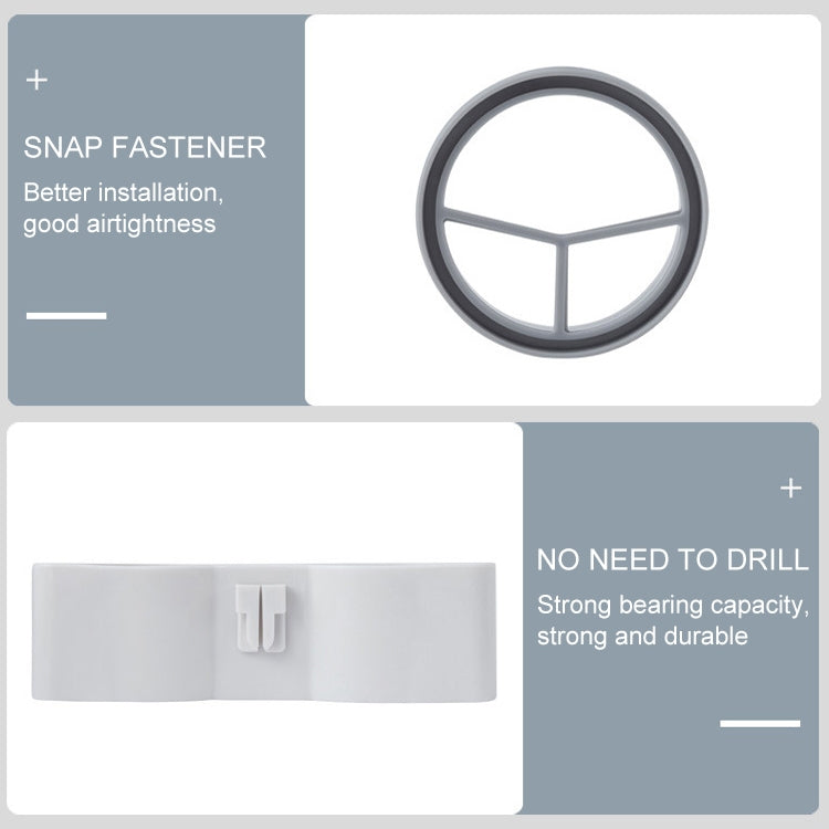 3 PCS Bathroom Wall Suction Type Toothbrush Holder Toiletry Set(Gray)