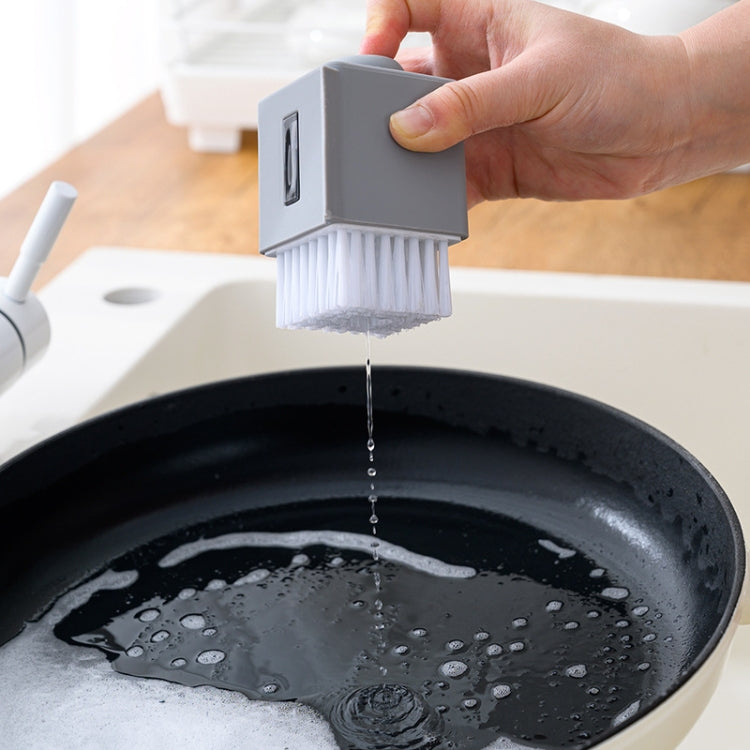 2 PCS Automatic Liquid Addition Cleaning Brush Multifunctional Kitchen Pot Dishwashing Brush