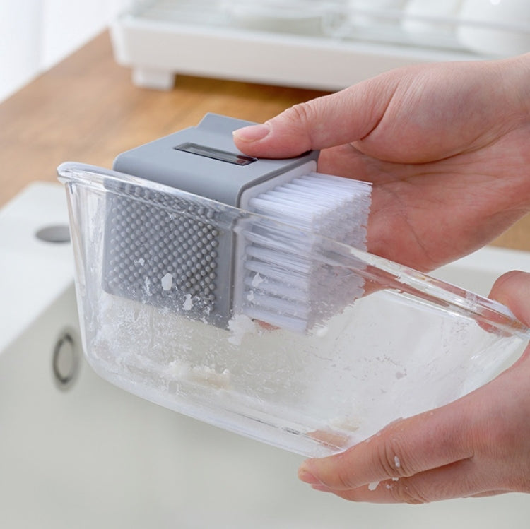 2 PCS Automatic Liquid Addition Cleaning Brush Multifunctional Kitchen Pot Dishwashing Brush