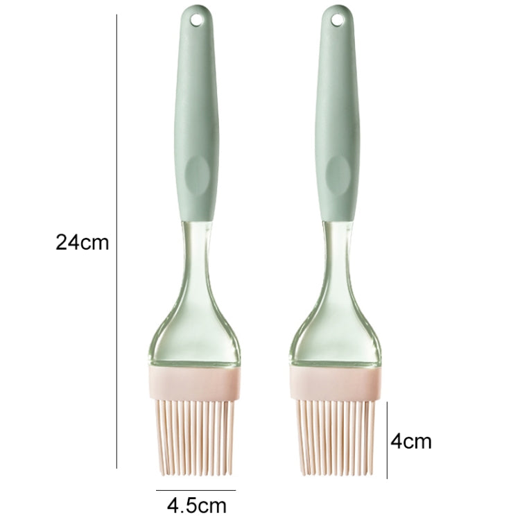 2 Sets 2 in 1 Kitchen Silicone Barbecue Sauce Barbecue Brush High Temperature Resistant Small Oil Brush Set