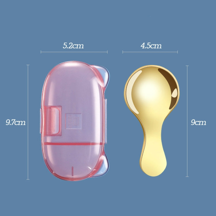 2 PCS 304 Stainless Steel Spoon Dessert Ice Cream Coffee Spoon Children Spoon(Pink+Gold)