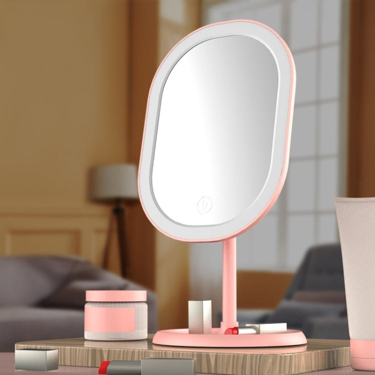 Smart LED Makeup Mirror With Lamp Desktop Makeup Light Makeup Small Mirror, Style:Three Color Light