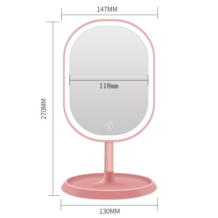 Smart LED Makeup Mirror With Lamp Desktop Makeup Light Makeup Small Mirror, Style:Three Color Light