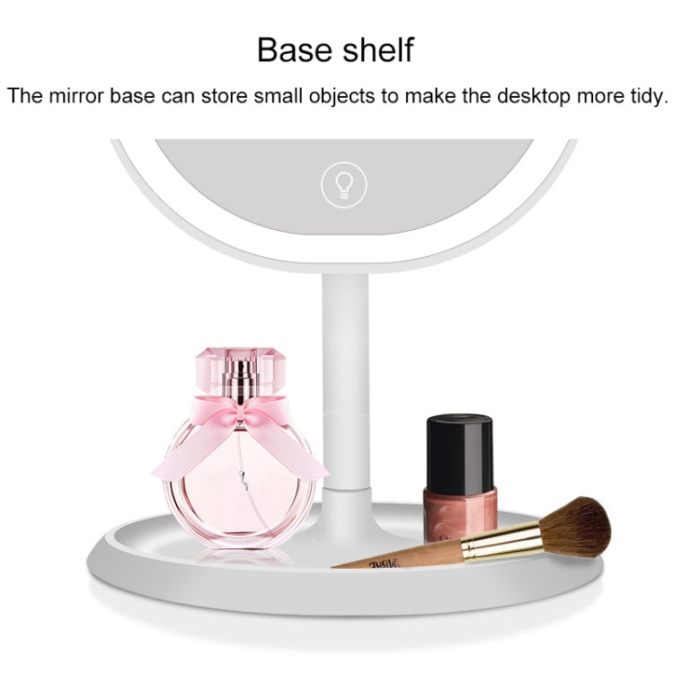 Smart LED Makeup Mirror With Lamp Desktop Makeup Light Makeup Small Mirror, Style:Three Color Light