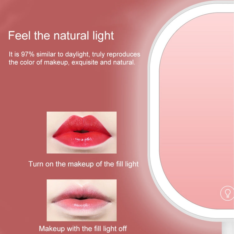 Smart LED Makeup Mirror With Lamp Desktop Makeup Light Makeup Small Mirror, Style:Three Color Light