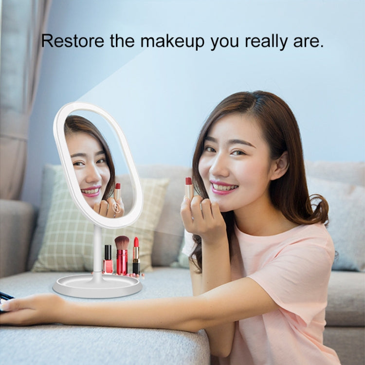 Smart LED Makeup Mirror With Lamp Desktop Makeup Light Makeup Small Mirror, Style:Three Color Light