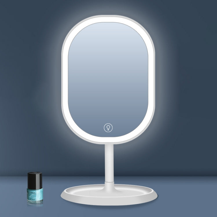 Smart LED Makeup Mirror With Lamp Desktop Makeup Light Makeup Small Mirror, Style:Three Color Light