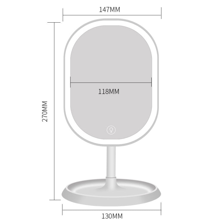 Smart LED Makeup Mirror With Lamp Desktop Makeup Light Makeup Small Mirror, Style:Three Color Light