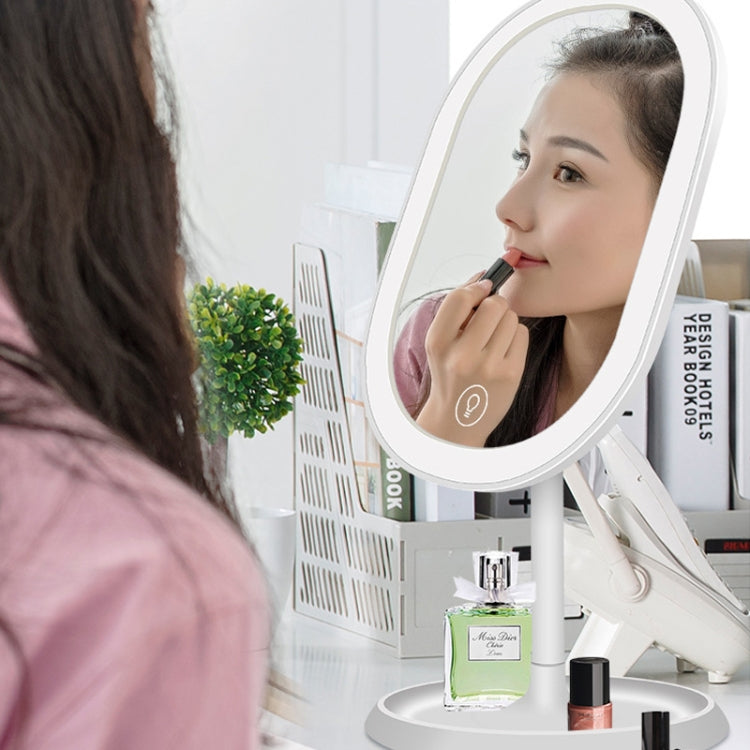 Smart LED Makeup Mirror With Lamp Desktop Makeup Light Makeup Small Mirror, Style:Three Color Light