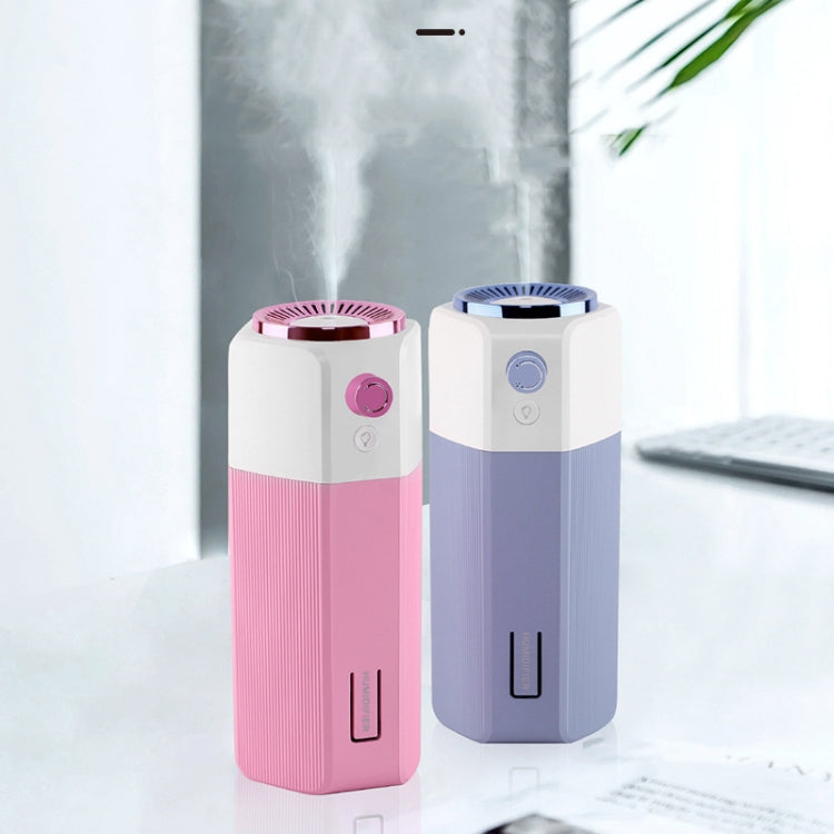 Household Small USB Mini Car Humidifier Desktop with Lamp Alcohol Atomizer Sprayer(Blue)