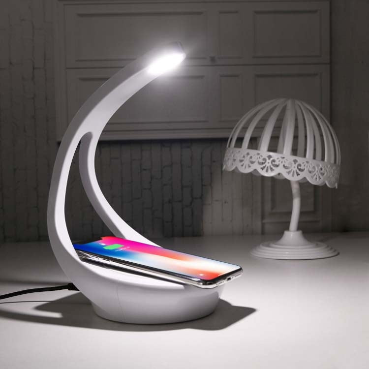 Three-in-one Wireless Charger + Bluetooth Audio Player + LED Desk Lamp Multi-function Touch Night Light