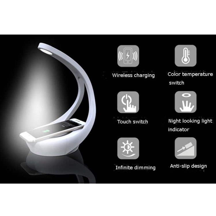 Three-in-one Wireless Charger + Bluetooth Audio Player + LED Desk Lamp Multi-function Touch Night Light