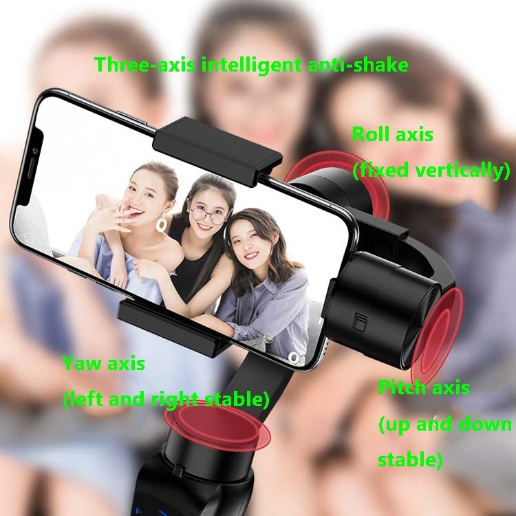 S5B Three-axis Handheld Gimbal Stabilizer Video Shooting Anti-shake Bracket for Mobile Phones Below 6.0 inches