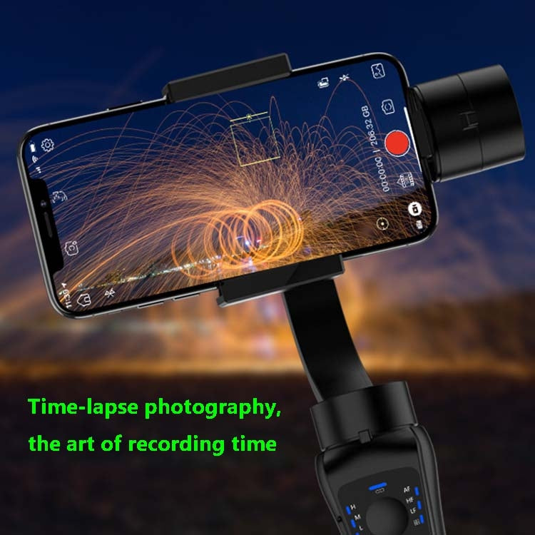 S5B Three-axis Handheld Gimbal Stabilizer Video Shooting Anti-shake Bracket for Mobile Phones Below 6.0 inches