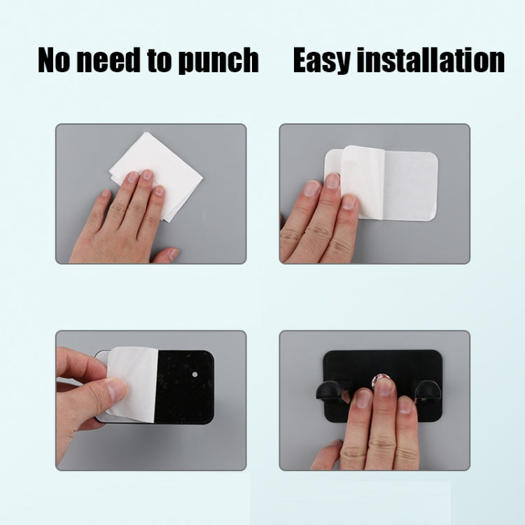 3 PCS Punch-free Simple Household Bathroom Toilet Wall Hanging Hair Dryer Storage Rack