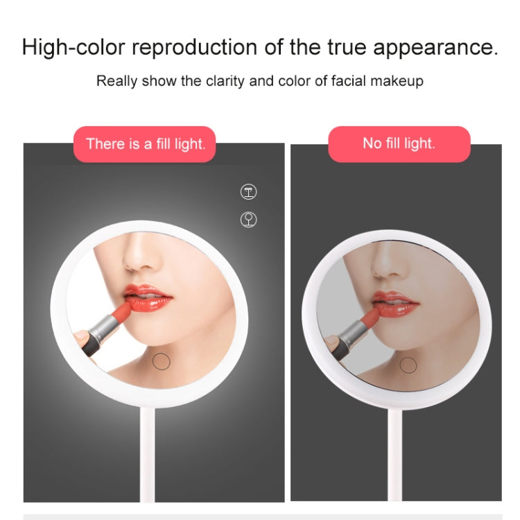 LED Desktop Makeup Mirror Storage Box Integrated Charging With Light Smart Fill Light Mirror, Colour: Monochromatic Light