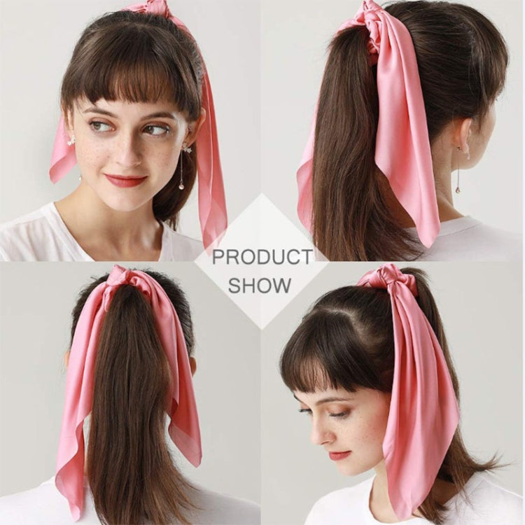 3 PCS Super Long Large Intestine Circle Silk Scarf Ribbon Satin Solid Color Big Tail Hair Circle