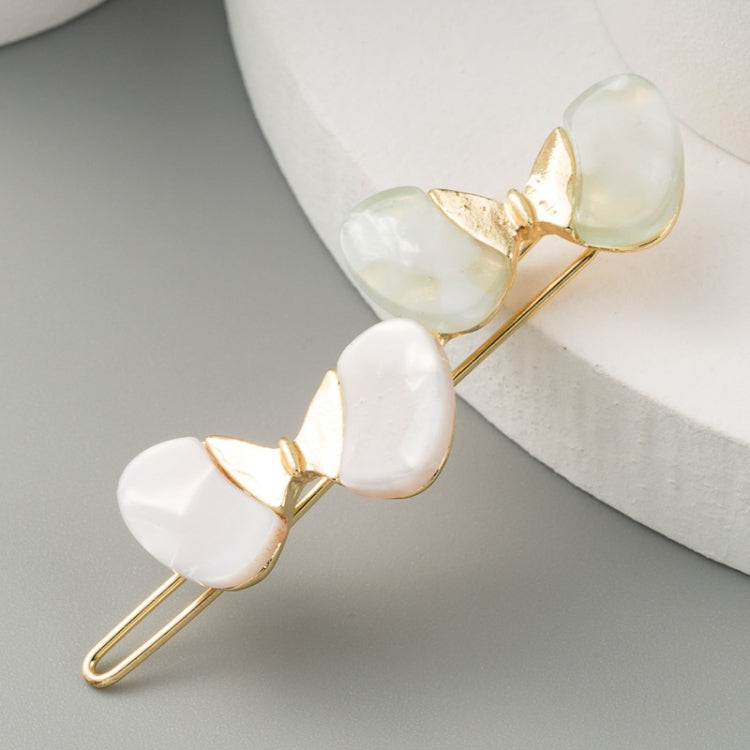 4 PCS Acetate Butterfly Hair Clip Metal Geometric Fringe Clip(White)