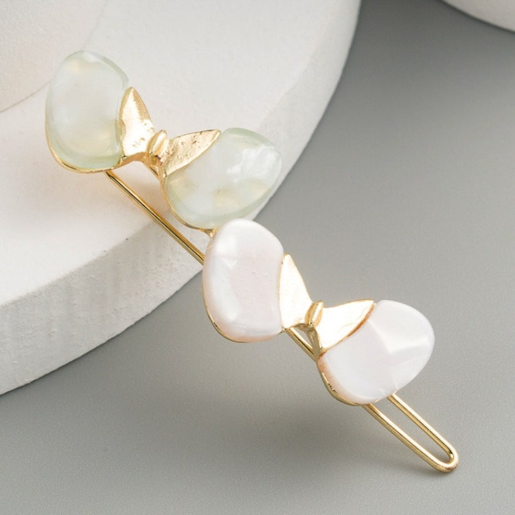 4 PCS Acetate Butterfly Hair Clip Metal Geometric Fringe Clip(White)