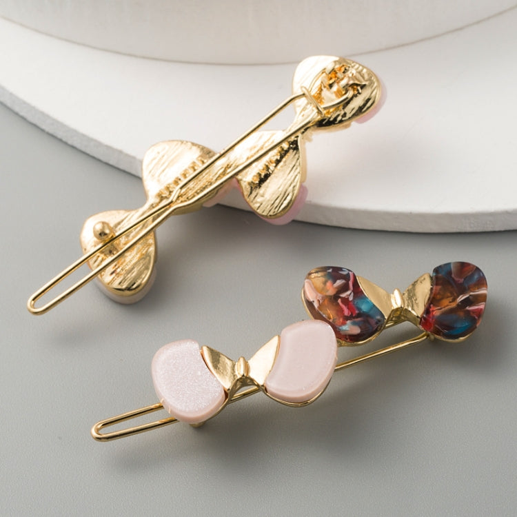 4 PCS Acetate Butterfly Hair Clip Metal Geometric Fringe Clip(White)